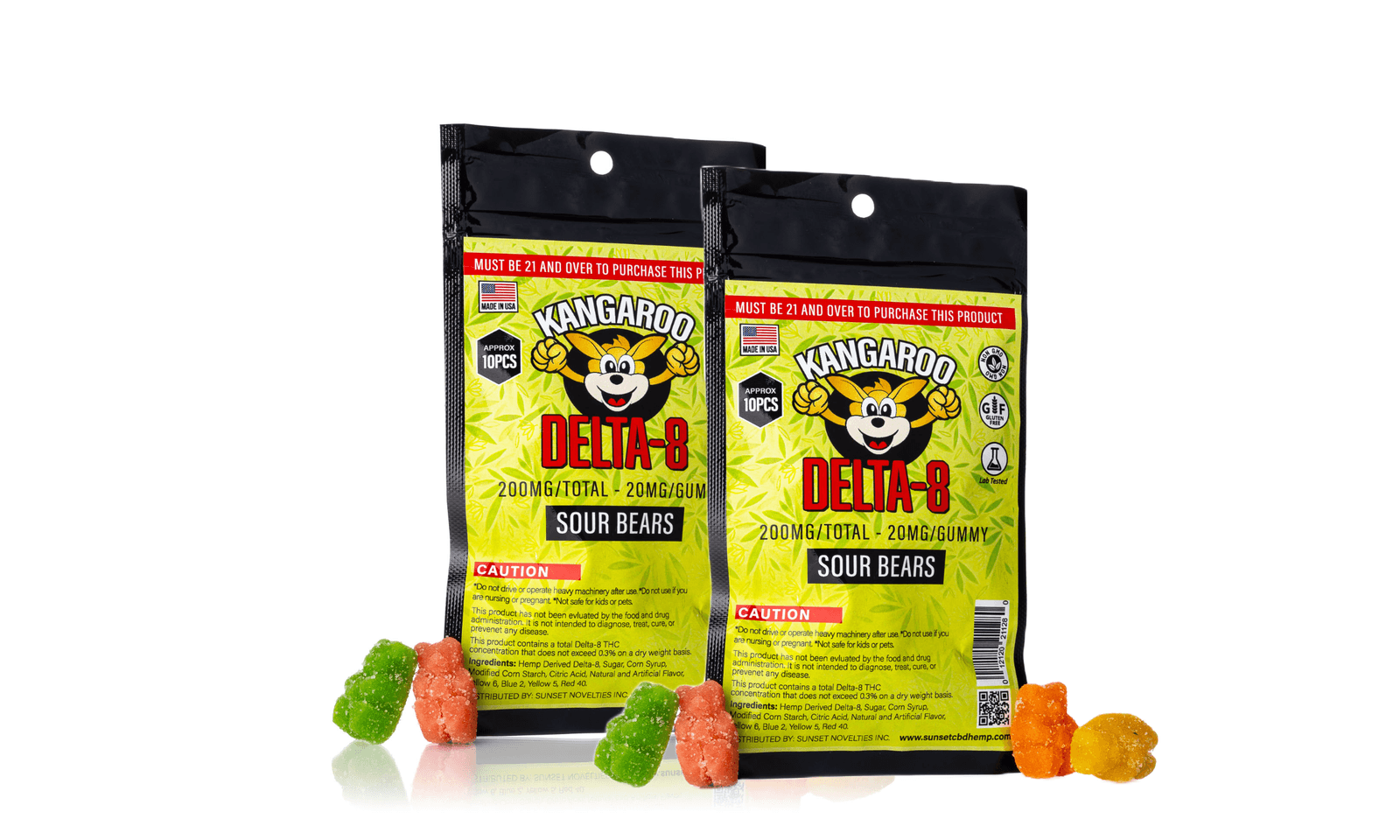 Kangaroo DELTA-8 200MG Gummy Lineup