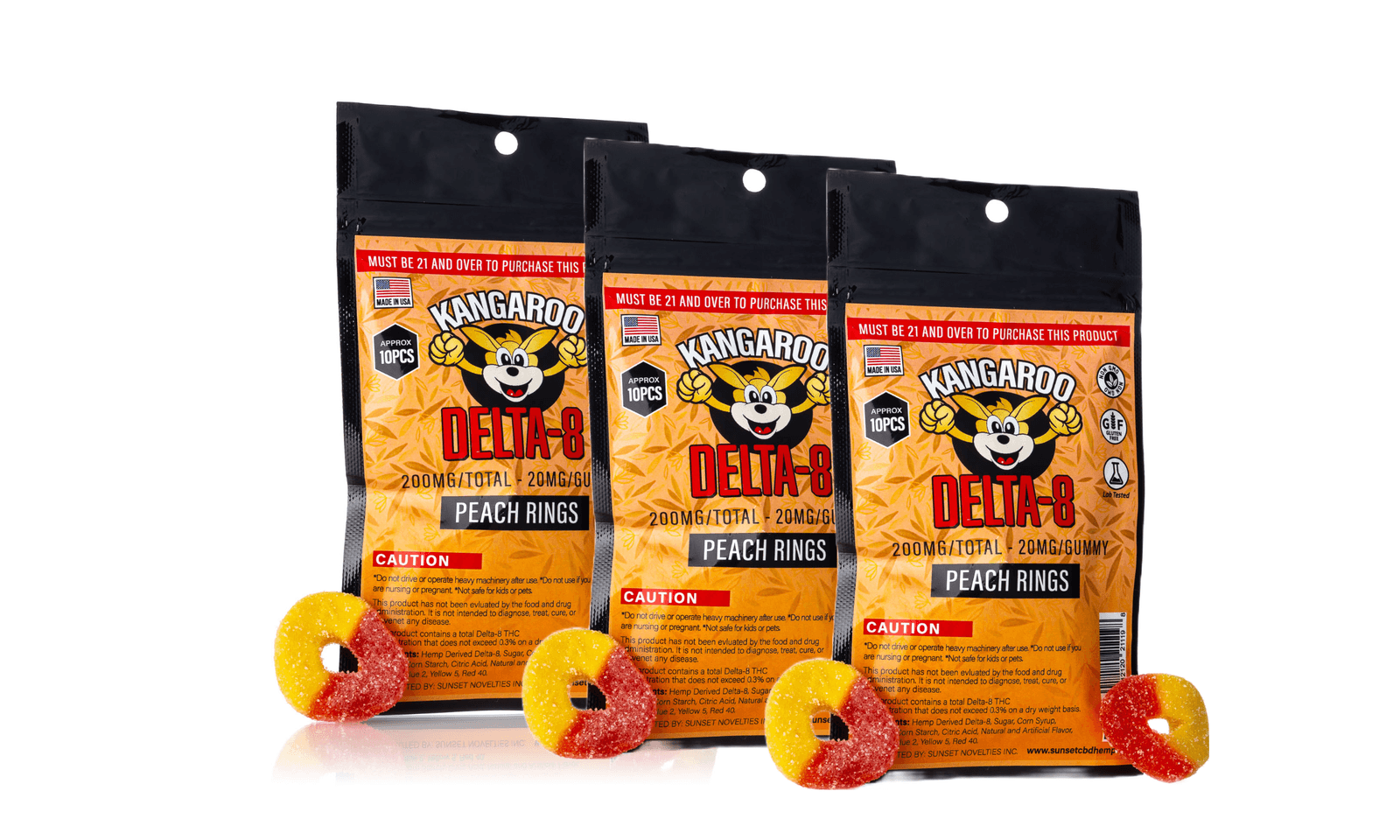 Kangaroo DELTA-8 200MG Gummy Lineup