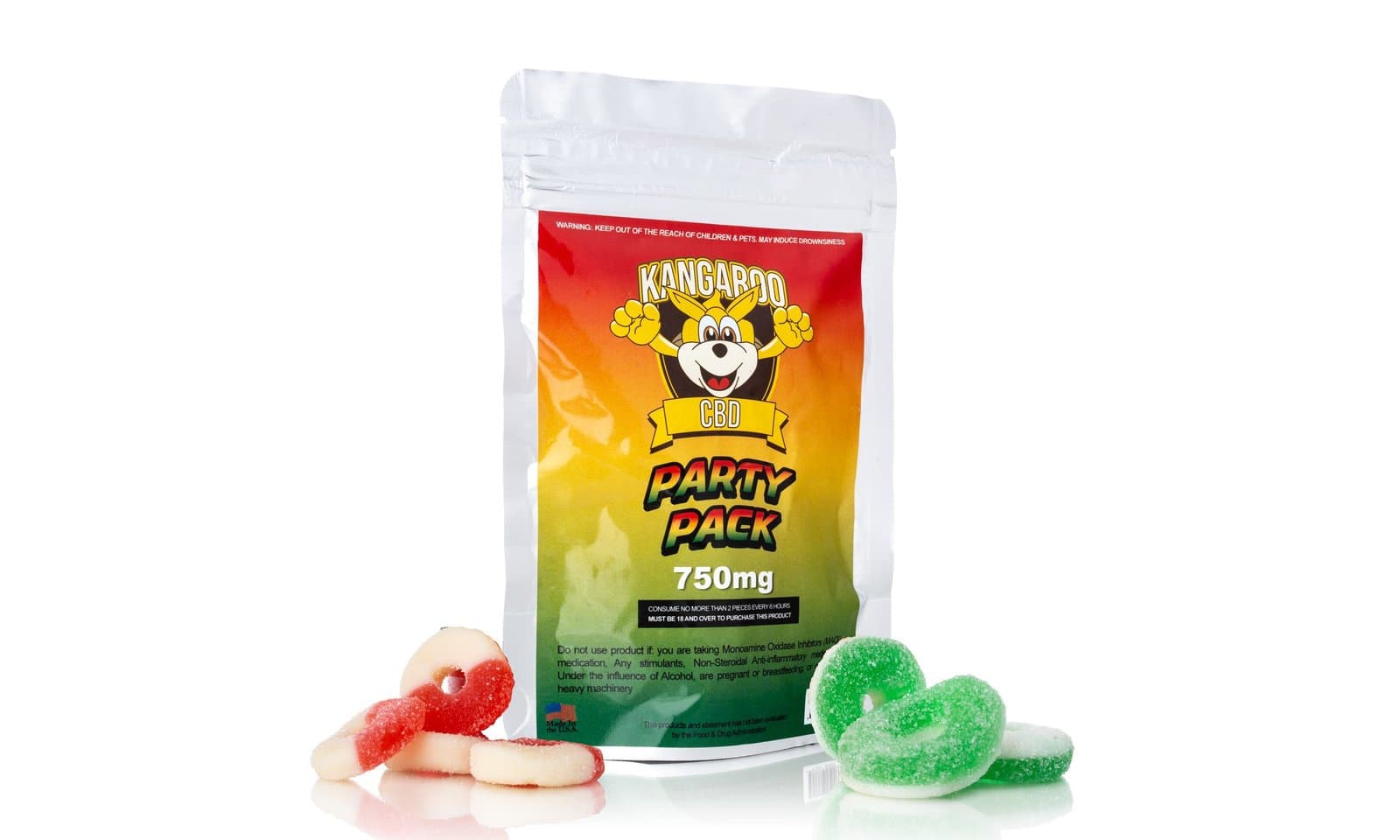 Kangaroo  CBD Gummies 750MG Pouch - Mixed Flavors